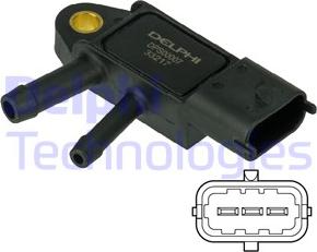 Delphi DPS00007 - Senzor, presiune gaze evacuare - allinparts.ro