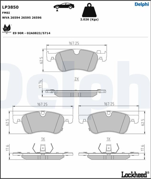 Delphi LP3850 - Set placute frana,frana disc - allinparts.ro