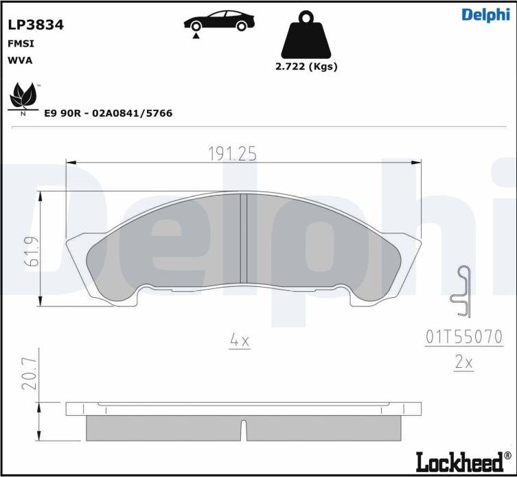 Delphi LP3834 - Set placute frana,frana disc allinparts.ro