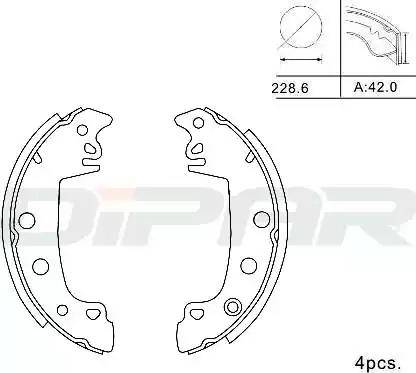 Ditas DPB1001 - Set saboti frana - allinparts.ro