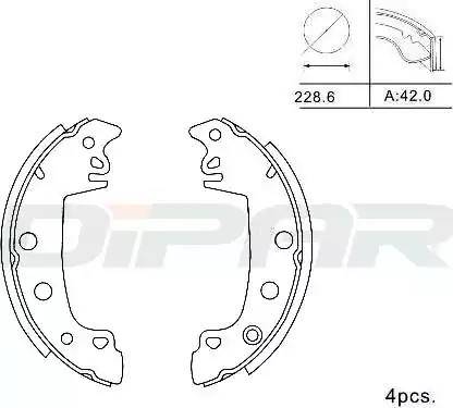 Ditas DPB1002 - Set saboti frana - allinparts.ro