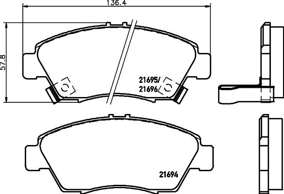 DON PCP1308 - Set placute frana,frana disc allinparts.ro