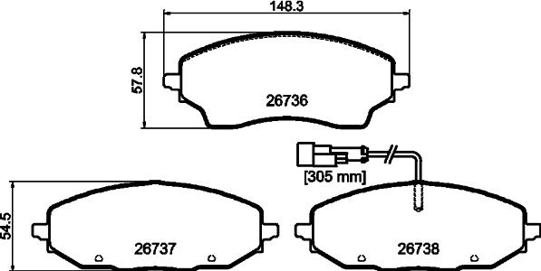 DON PCP2284 - Set placute frana,frana disc allinparts.ro