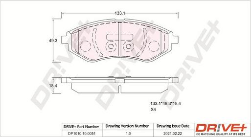 Dr!ve+ DP1010.10.0051 - Set placute frana,frana disc - allinparts.ro