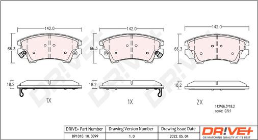 Dr!ve+ DP1010.10.0399 - Set placute frana,frana disc allinparts.ro