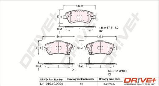Dr!ve+ DP1010.10.0204 - Set placute frana,frana disc allinparts.ro