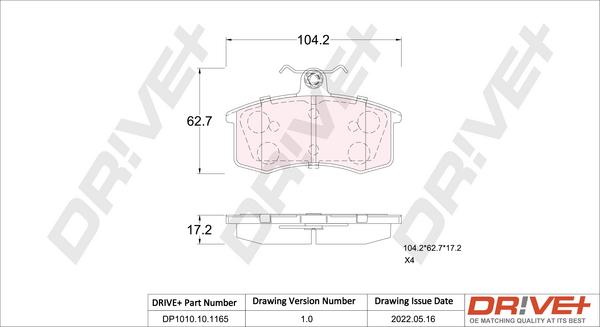 Dr!ve+ DP1010.10.1165 - Set placute frana,frana disc allinparts.ro