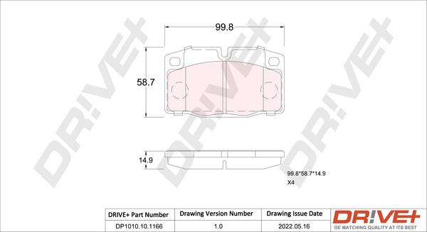 Dr!ve+ DP1010.10.1166 - Set placute frana,frana disc allinparts.ro