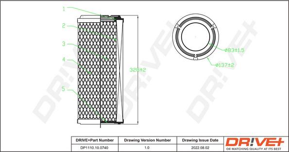 Dr!ve+ DP1110.10.0740 - Filtru aer allinparts.ro