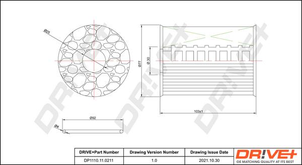 Dr!ve+ DP1110.11.0211 - Filtru ulei - allinparts.ro