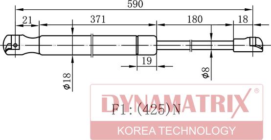Dynamatrix DGS018254 - Amortizor portbagaj allinparts.ro