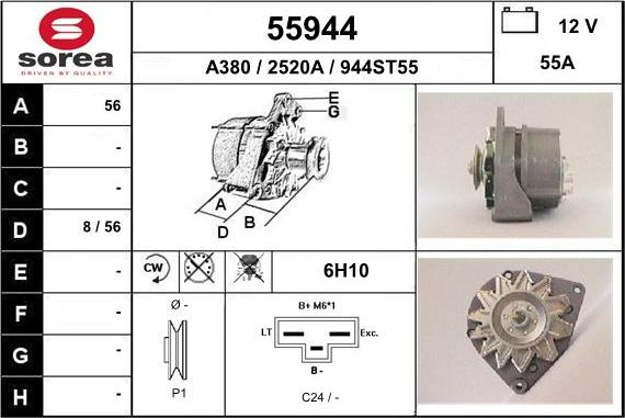 EAI 55944 - Generator / Alternator allinparts.ro