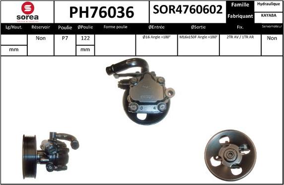 EAI PH76036 - Pompa hidraulica, sistem de directie allinparts.ro