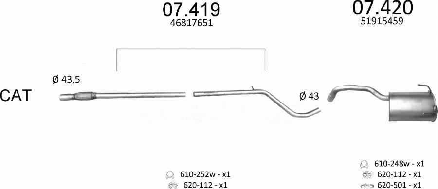 Edex 487 - Sistem de esapament allinparts.ro
