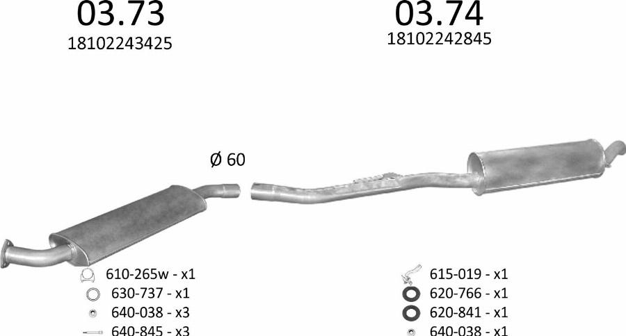 Edex 169 - Sistem de esapament - allinparts.ro