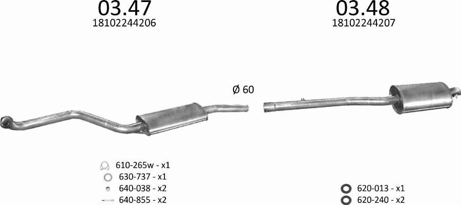 Edex 163 - Sistem de esapament - allinparts.ro