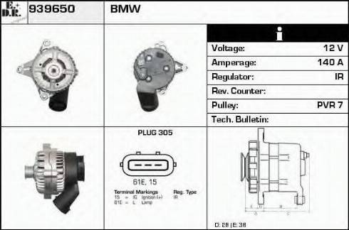 EDR 939650 - Generator / Alternator - allinparts.ro