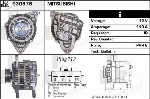 EDR 930876 - Generator / Alternator - allinparts.ro