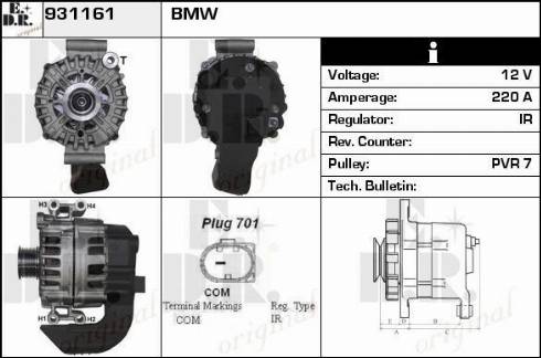 EDR 931161 - Generator / Alternator allinparts.ro