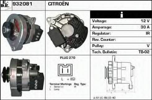 EDR 932081 - Generator / Alternator allinparts.ro
