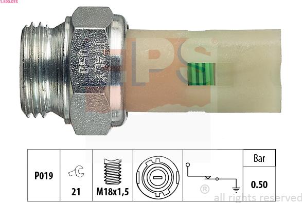EPS 1.800.075 - Senzor,presiune ulei - allinparts.ro