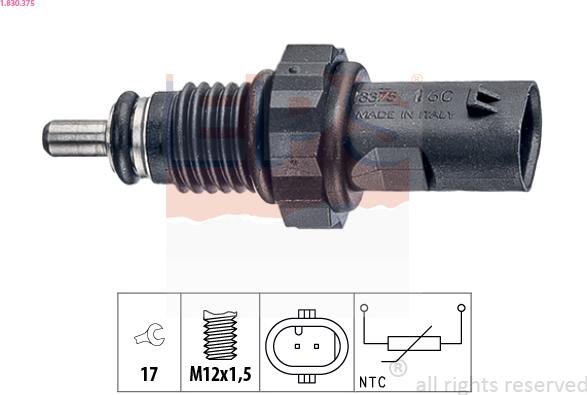 EPS 1.830.375 - Senzor,temperatura lichid de racire - allinparts.ro