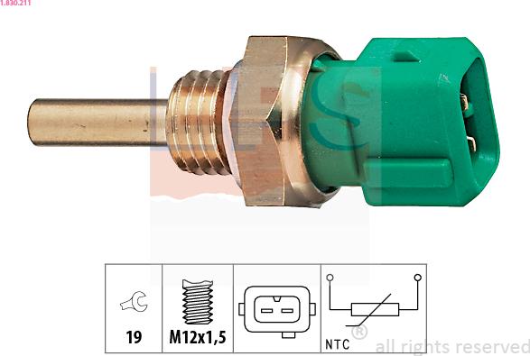 EPS 1.830.211 - Senzor,temperatura lichid de racire - allinparts.ro