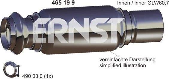 ERNST 465199 - Teava reparatie, catalizator - allinparts.ro