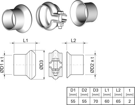 ERNST 463089 - Set reparatie, teava de evacuare allinparts.ro