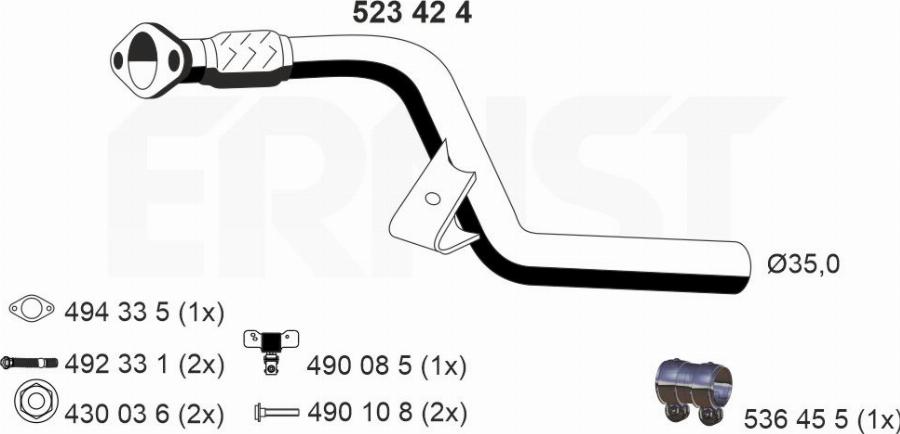 ERNST 523424 - Racord evacuare - allinparts.ro