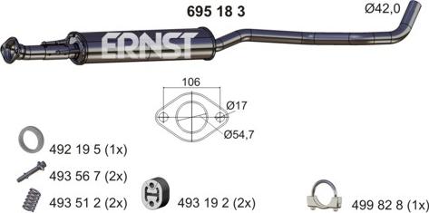 ERNST 695183 - Toba esapamet intermediara - allinparts.ro