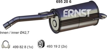 ERNST 695206 - Toba esapament finala - allinparts.ro