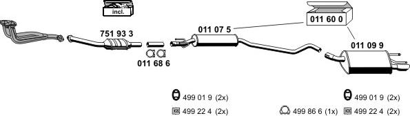 ERNST 050438 - Sistem de esapament - allinparts.ro