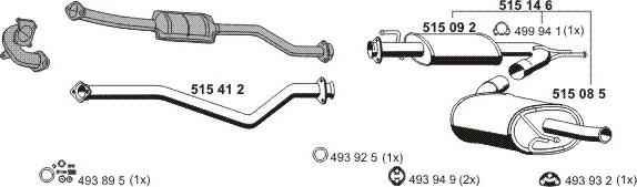 ERNST 120063 - Sistem de esapament - allinparts.ro