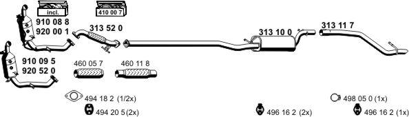 ERNST 031594 - Sistem de esapament - allinparts.ro