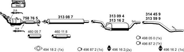 ERNST 031043 - Sistem de esapament - allinparts.ro