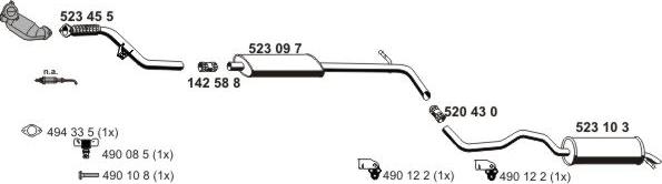 ERNST 100640 - Sistem de esapament - allinparts.ro