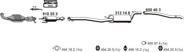 ERNST 210064 - Sistem de esapament - allinparts.ro