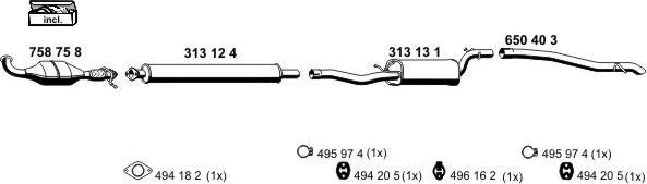 ERNST 210062 - Sistem de esapament - allinparts.ro