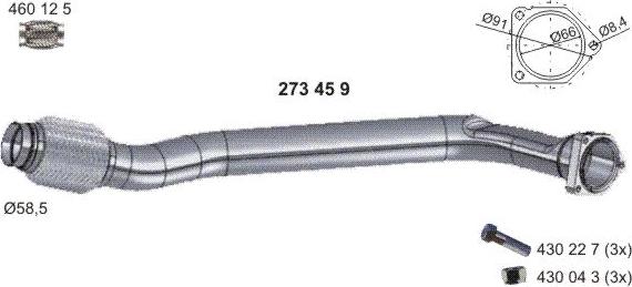 ERNST 273459 - Teava reparatie, catalizator - allinparts.ro
