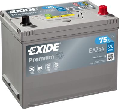 Exide EA754 - Baterie de pornire allinparts.ro