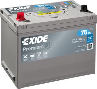 Exide EA755 - Baterie de pornire allinparts.ro