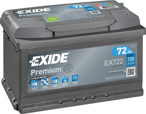 Exide EA722 - Baterie de pornire allinparts.ro
