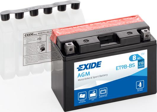 Exide ET9B-BS - Baterie de pornire allinparts.ro