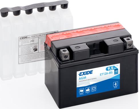 Exide ET12A-BS - Baterie de pornire allinparts.ro