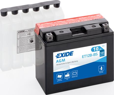 Exide ET12B-BS - Baterie de pornire allinparts.ro
