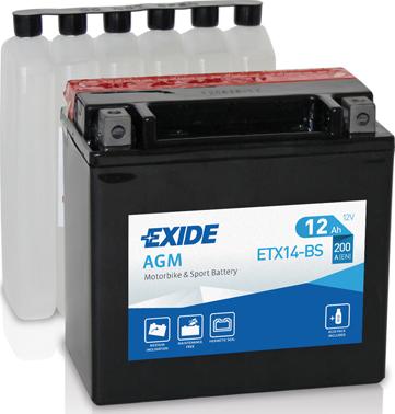 Exide ETX14-BS - Baterie de pornire allinparts.ro