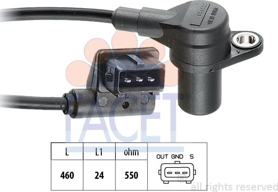 FACET 9.0057 - Senzor impulsuri, arbore cotit - allinparts.ro