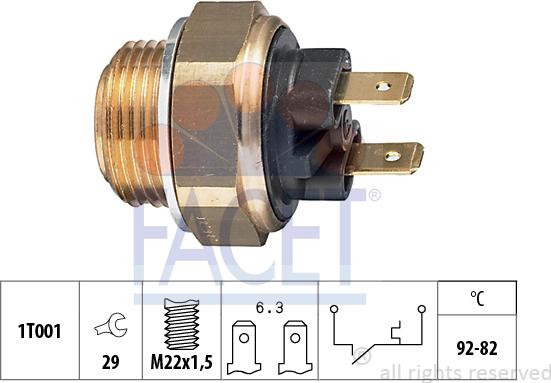 FACET 7.5016 - Comutator temperatura, ventilator radiator allinparts.ro