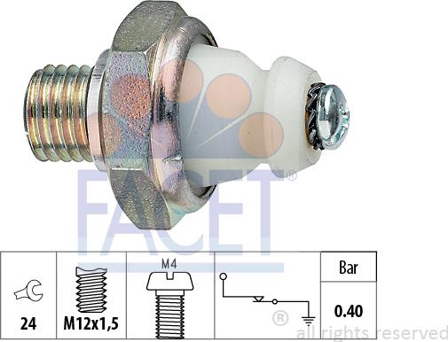 FACET 7.0098 - Senzor,presiune ulei allinparts.ro